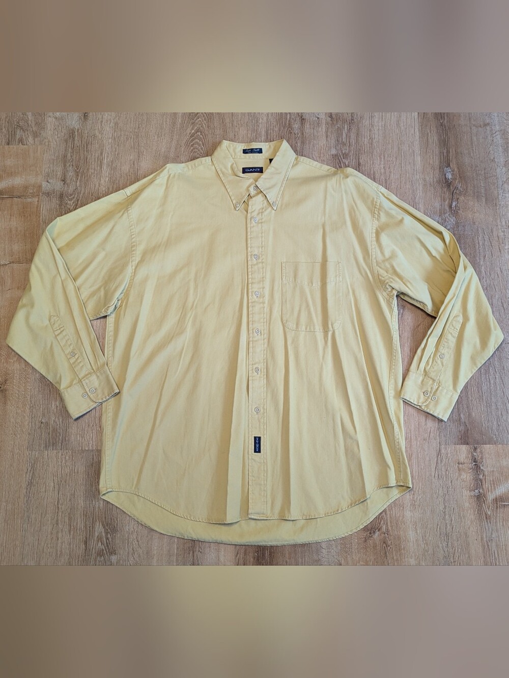 Gant Soft Twill Light Yellow Long-Sleeve Button-Down Cotton Shirt XL